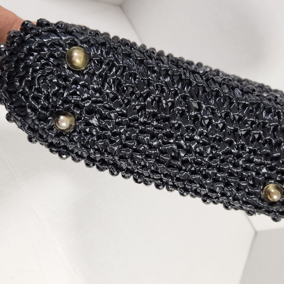 Dena of dallas vintage rafia straw beaded structured purse bag evc - Picture 9 of 16